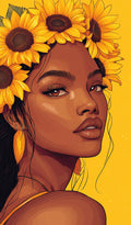 My Brown Skin Sunflower Bae Portrait Wall Art